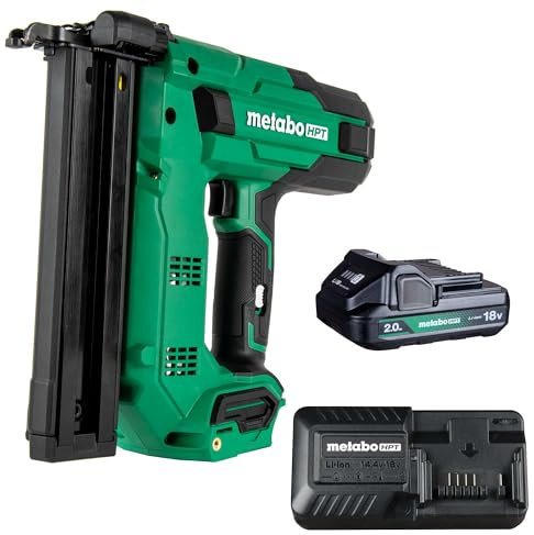 Metabo HPT 18V MultiVolt™ 1-1/2-Inch Cordless Narrow Crown Stapler Kit, Includes 1-18V 2.0 Ah Battery, NT1804DB