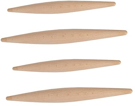 SHOWERORO 4stücke Teiliges Buchenholz Nudelholz Küchenholz Teigroller Langlebig Korrosionsbeständig Für Pasta Kuchen Fondant Dumpling Haut Einfach Zu Reinigen