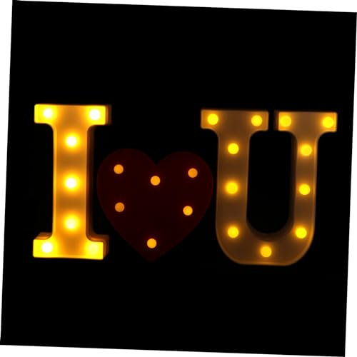 UKCOCO 3stücke Teiliges Atmosphärenlicht Für Romantische Partys Buchstaben-lampe Mit Herz-design Deko Für Schlafzimmer Und Festlichkeiten Batteriefetrieben Langlebig Und