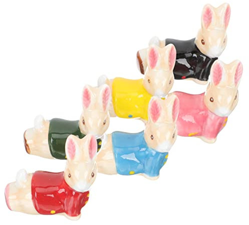 BESPORTBLE Repose-Baguettes en Céramique Support pour Baguettes 6 Pièces Forme Lapin Décoration De Table Multifonction La Cuisine