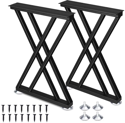 SERdeerCH Stabile Metall-Tischbeine(70cm,Gitter,schwarz) 2Stück Set,Robust | Tisch-Gestell industrielles Design in Schwarz. für Werkbänke,Esstische oder Couchtische. Wetterfest,Robust DIY