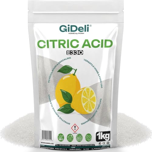 GiDeli Ácido Cítrico Polvo 1 kg en Bolsa - E330 Alimentario - Limpieza