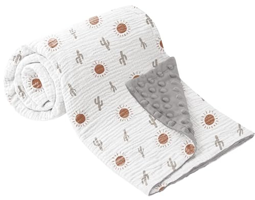Bearmoss - Coperta per neonati in cotone, morbida coperta per gattonare per bambini, lenzuola in musselina per neonati, per bambini piccoli, ragazza e ragazzo, 70x100cm (Sole)