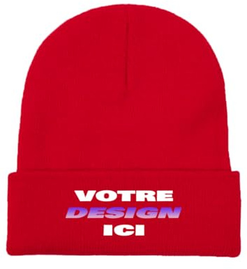 Beanie Tricoté Personnalisable pour Hommes & Femmes – Bonnet d’Hiver avec Texte, Photo, Image ou Logo – Créez Votre Beanie Chaud – Idéal pour l’Hiver et Le Quotidien – Cadeau Unisexe