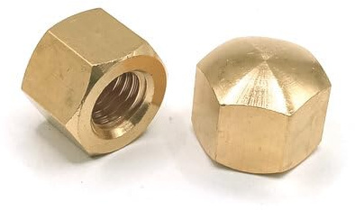 Hutmutter DIN 917 - niedrige Form - Messing gelb/gold - Sechskant (M4, 25 Stück)