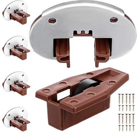 Yardenfun Kit Guide per Cassetti in Plastica Resistente Set 5 Pezzi Montaggio Inferiore Accessori di Riparazione per Mobili da Cucina e Armadietti Guida Scorrevole Silenziosa per