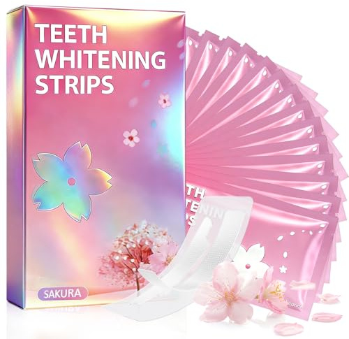 28 Tiras Blanqueadoras Dientes, Blanqueador Dental Para Dientes MáS Blancos, Seguras Para el Esmalte Dental y Sin Sensibilidad, Para Una Sonrisa Más Brillante, Ideal Para Usar en Casa