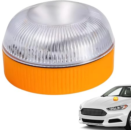 Vartegas Wiederaufladbare V16 Warnleuchte mit Magnetfuß für Autodach – 360° LED Blinklicht Wasserdicht IP54 Ersatz für Warndreieck, geeignet für Auto, Motorrad, Wohnmobil & LKW (4 Modi, Akkuversion)