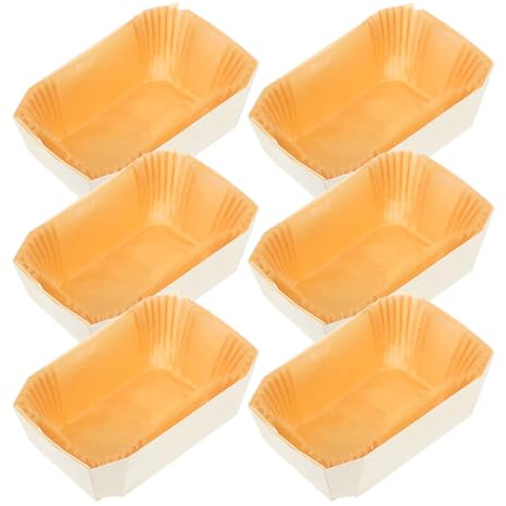 Kichvoe Molde para Hornear Pan de Madera de Álamo 140x95x50 Mm Caja de 6 Moldes Rectangulares para Tostadas y Pasteles Utensilios para Horno