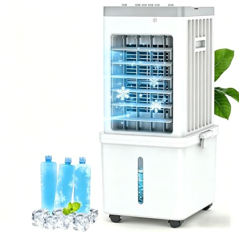 12L Klimaanlage Mobil Ohne Abluftschlauch, klimaanlage mit 3 Stufen & 120° Oszillation, leiser 35dB Lüfter, energiesparend mit Rollen für Zuhause, Büro, Schlafzimmer, kinder- & haustierfreundlich
