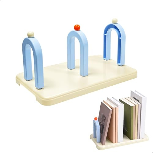 Bokstöd för Hyllor, Vit Bokhållare Plast Bokhållare Halkfria Bokstöd Bokstöd Böcker Bokhyllor för Skrivbord Kontor Skolor Lägenheter Bibliotek, 1 st