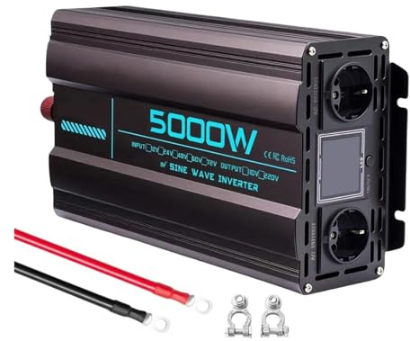 Converter Invertitore Convertitore Tensione Alimentazione DC-AC 12V/24V/48V/72V 220V 3000W/4000W/5000W Caricabatterie Solare Auto Inverter Sinusoidale Per Pura(24V 220V 5000W)