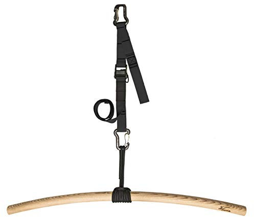 eaglefit - Premium Klimmzugstange aus Holz für Outdoor & Zuhause (wetterfest, 100 cm) Klimmzug Stange ergonomisch gebogen für Decke, Balken, Garten, Baum - Pull-Up Bar verstellbar hängend (schwarz)