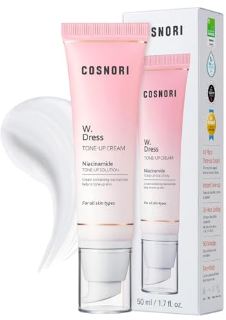COSNORI W. Dress Tone-up Cream -Quick Skin Tone Balancer – Evens Out Complexion - No Makeup Natural Look - Long-Lasting Hydrating & Sebum Control Face and Body – Vegan, No Animal Tested – 1.7 fl. oz.