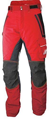 AX-MEN - Pantaloni antitaglio, modello Innovation AIR rosso/nero XXL (corto: 75 cm)