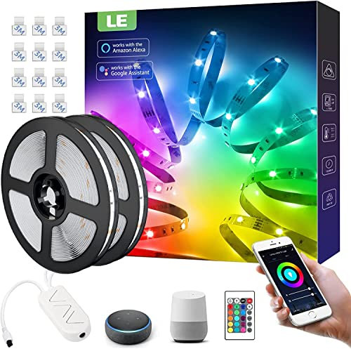 Lepro LED Strip 10M (2x5M), Alexa RGB LED Streifen, IP20 Wasserdicht Smart LED Leiste, [nur 2.4GHz] WiFi LED Band Lichterkette für Haus, Küche, Party, TV, Lichtband Kompatibel mit Alexa, Google Home