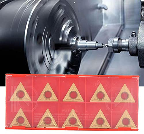 Inserti in carburo, 10 pezzi Inserti per fresatura di tornio,TCMT 16T304 Triangolare in acciaio al tungsteno con lama in carburo Utensile per tornitura CNC, Adatto per portautensili per tornio