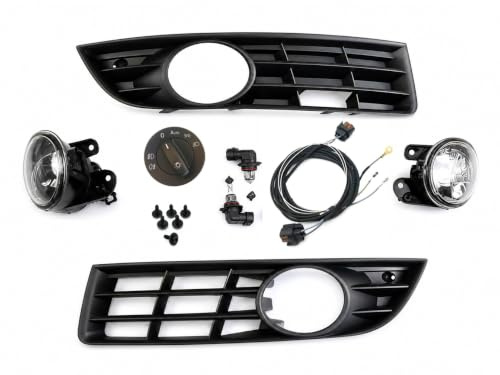 Nebelscheinwerfer NSW Nebelleuchte Komplettset Gitter Kabel Schalter | kompatibel mit Passat 3C B6 by HZ-DESIGN