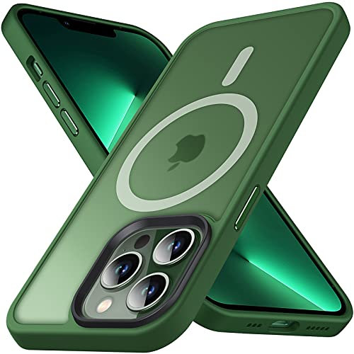 Anqrp Kada Seriesr Kompatibel mit iPhone 13 Pro Hülle, [mit MagSafe] Entworfen für iPhone 13 Pro Handyhülle 6.1 Zoll, Dunkelgrün