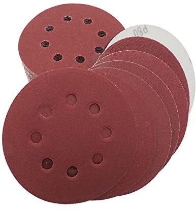 WILLWA 50PCS 5 Pouces 125MM 8 Trous en Aluminium Rouge disques abrasifs 60 à 2000 Grains (Size : 1000)