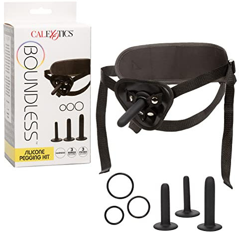 CalExotics Boundless Silicone Pegging Kit with Adjustable Strap On Harness - SE-2700-75-3