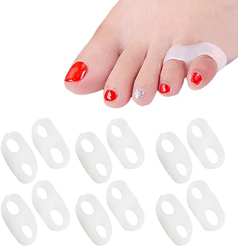 Mcvcoyh Pinky Toe Separators, 12 Packs of Gel Toe Protectors for Overlapping Toes