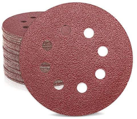 ZEHIQ 125mm Schleifpapier 40 Körnung 30 Stück 8 Loch Klett | 8 Loch Staubabsaugung, Aluminiumoxid Material, Feines Schleifen, Klettverschluss, Schneller Wechsel, Glattes Finish