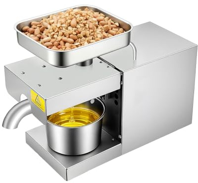 TaNeHaKi Presse à Huile Automatique 600W,Extracteur d'Huile pour Usage Domestique et commerciale, Pressage à Chaud/Froid 220V (45% Rendement Cacahuètes)