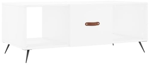 vidaXL Mesa de Centro Madera contrachapada Blanco 102x50x40 cm