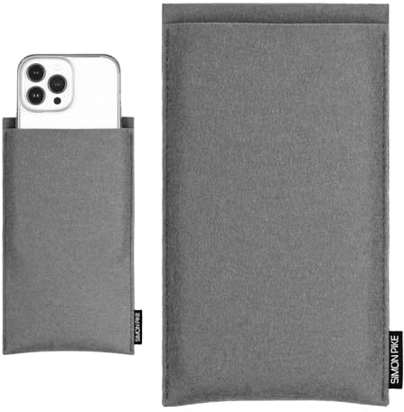 SimonPike Handyhülle passend für Google Pixel 10 Pro XL | 9 Pro XL | 8 Pro (Gr. D) | Boston elefantengrau Filztasche aus Wollfilz Handy/Smartphone Tasche