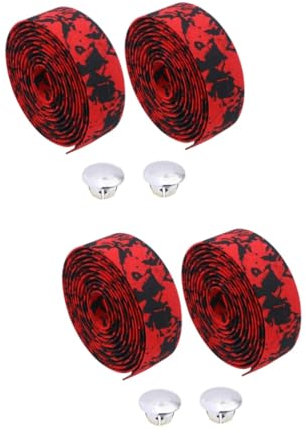 BESPORTBLE 2 Paar Lenkerband Komfortables Pu-leder Störendes Camo-rot/schwarz Übungs-griffband