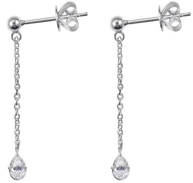 KnSam Ohrhänger Weißgold 14K 585, Lang Quaste Ohrringe Weihnachten mit Moissanit 1ct Au750 Gold Ohrringe Jugendstil Echtschmuck