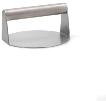 Quid Prensa Hamburguesa Smash Rico de Acero Inox 14cm | Gris, Acero Inox, forma redondo, 14cm