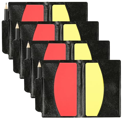 4 Sets Referee Cards Set, 8pcs Referee Penalty Cards with 4pcs Card Holders, Soccer Referee Sanction Red and Yellow Warning Cards for Fifa Football Soccer Volleyball Sports Game Men's Officials