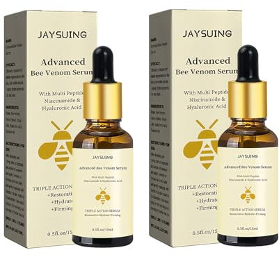 2 Pièces Essence de Venin D'abeille, Sérum de Soin Anti-Âge Anti-Rides Hydratant et Nourrissant au Miel, Peau Ferme Réduire les Ridules Sérum Visage Convient à Tous les Types de Peau