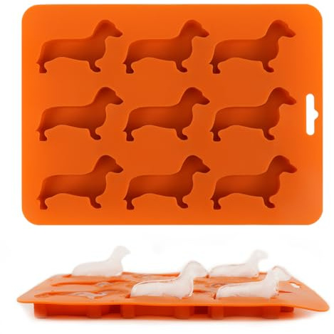 Dackel Silikonform, Dackel Geschenke, Lustig Eiswürfelform, Hund Backform für Weihnachten Backen Plätzchen, Keksbacken und Schokolade, Pralinen Geformt, Geschenke für Geburtstag Weihnachts