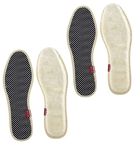 MOLUCKFU 2paare Warme Schuhpolster Aus Kunstwolle Einlegesohlen Für Unisex Wärmende Schuheinlagen Austauschbar Für Alltag Rutschfeste Oberfläche Für Komfort