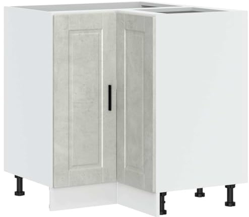 vidaXL Kitchen Corner Base Cabinet Porto Concrete Grey Engineered Wood, corner base cabinet, kitchen corner base unit, corner bottom cabinet