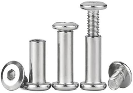 Generisch 5–10 Stück M3 M4 M5 M6 304 Edelstahl große flache Sechskant-Möbelmutter mit Schraube Nietverbinder Einsatz Gelenkhülsenmutter(20mm(L),5pcsM4XL with screw)