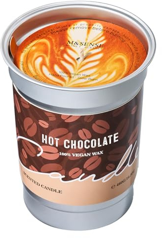 M&SENSE Duftkerzen Coffee, 460g Schokolade Kaffee Kerze, Herbst Kerze Brenndauer bis 99 Std. Vegan Natürliche Sojakerze, Duftkerze mit Kaffee für Kaffeeliebhaber, Männer, Frauen