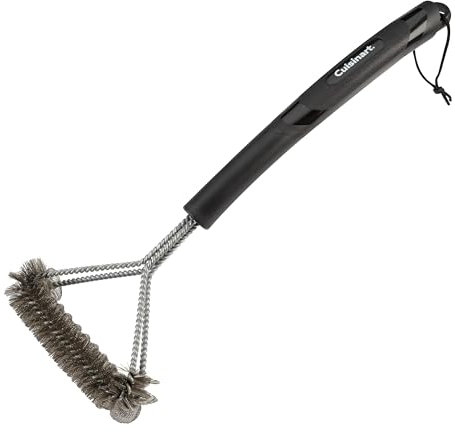Cuisinart Coil and Brush with Angled Handle, 17” Dual Action Stainless Steel Grill Brush for Deep Cleaning All Grates, Comfortable Grip Grill Cleaner, Grill Accessory for BBQs, Cookouts & Tailgates