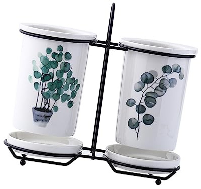 VICASKY Essstäbchenhalter Langlebig und Platzsparend aus Keramik und Eisen für Aufbewahrung und Trocknung von Essstäbchen mit Stilvollem Design zu Hause