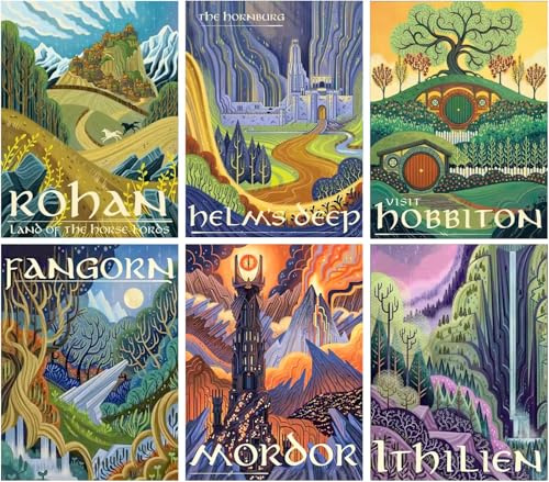 XXXCHENGJIA 6Packs Ring Diamond Art Kits for Adults,Abstract Landscape Diamond Painting Kits,DIY 5D Fairy Dust Magic Castle Gem Art Painting Kits for Home Wall Decor 12x16inch