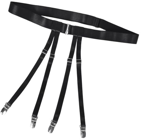 DecorDwell Reggicalze Con Clip, Sexy Calze Bretelle, Con 4 Clip In Metallo, Semplicità Sexy Calze Bretella Per Calze Alte Coscia, Elastica, Regolabile
