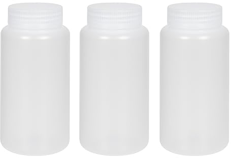 3 bottiglie di plastica - 1000 ml - bocca larga e tappo a vite, contenitore ermetico per alimenti, Tupper per liquidi senza BPA, adatto per congelatore e microonde. Contenitori ermetici per alimenti