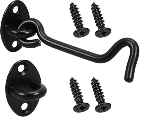 Hohopeti Serratura per Porta in Acciaio Inox 4 Pollici Chiavistello Scorrevole per Porte Fienile e Divisorie Gancio di Chiusura Resistente per Cancelli da Giardino