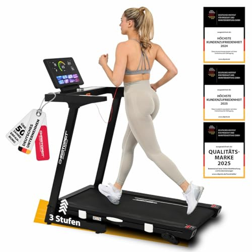 CHRISTOPEIT Laufband klappbar AntiShock-Dämpfung, LED-Display, Bluetooth-Lautsprecher, App-kompatibel TM 5000S / TM 4500S / TM 4000S