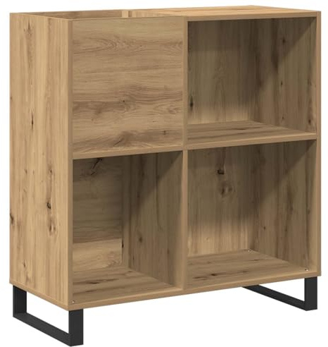 Owoxanthellate Schallplattenschrank mit Regal Artisan-Eiche, 84,5 x 38 x 89 cm Vinyl Regal aus Holzwerkstoff, Medienregal für Schallplatten, Bücher und Deko