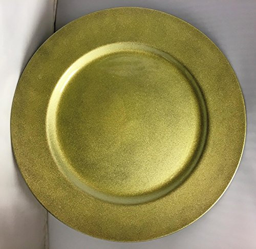 forestfox™ Charger Plates 33cm Decorative Christmas Under Dinner Place Mats Set of 4 Glossy Gold