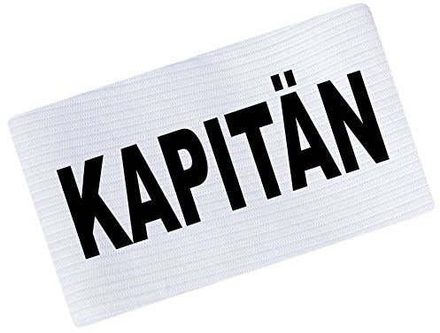 fanshirts4u Kapitänsbinde Spielführerbinde Captainsband KAPITÄN (weiß, Senior ca. 28cm Umfang)